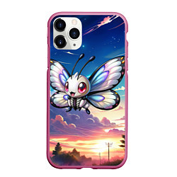 Чехол iPhone 11 Pro матовый Pokemon butterfree, цвет: 3D-малиновый