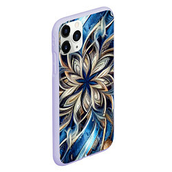 Чехол iPhone 11 Pro матовый Джинса и цветочный орнамент - нейросеть, цвет: 3D-светло-сиреневый — фото 2