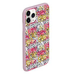 Чехол iPhone 11 Pro матовый Граффити с узорами, цвет: 3D-розовый — фото 2
