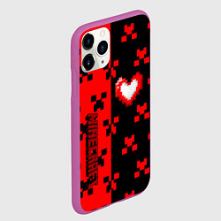 Чехол iPhone 11 Pro матовый Minecraft games, цвет: 3D-фиолетовый — фото 2