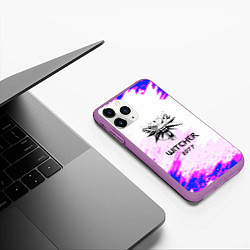 Чехол iPhone 11 Pro матовый The Witcher colors neon, цвет: 3D-фиолетовый — фото 2