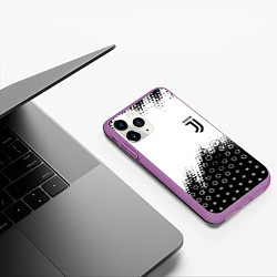 Чехол iPhone 11 Pro матовый Juventus sport steel, цвет: 3D-фиолетовый — фото 2