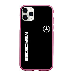 Чехол iPhone 11 Pro матовый Mercedes benz logo white auto, цвет: 3D-малиновый