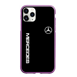 Чехол iPhone 11 Pro матовый Mercedes benz logo white auto, цвет: 3D-фиолетовый