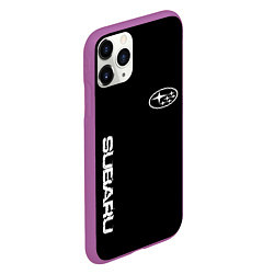 Чехол iPhone 11 Pro матовый Subaru logo white, цвет: 3D-фиолетовый — фото 2