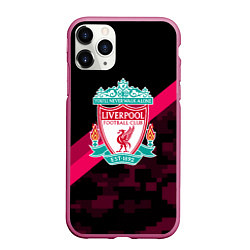 Чехол iPhone 11 Pro матовый Liverpool sport fc club, цвет: 3D-малиновый