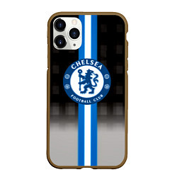 Чехол iPhone 11 Pro матовый Chelsea fc sport geometry, цвет: 3D-коричневый