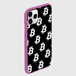 Чехол iPhone 11 Pro матовый Биткоин блокчейн, цвет: 3D-фиолетовый — фото 2
