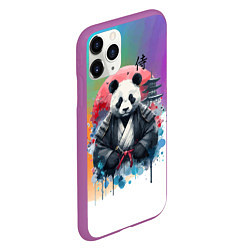 Чехол iPhone 11 Pro матовый Panda samurai - Japan, цвет: 3D-фиолетовый — фото 2