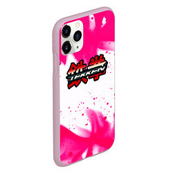 Чехол iPhone 11 Pro матовый Tekken neon flame, цвет: 3D-розовый — фото 2