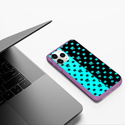 Чехол iPhone 11 Pro матовый Roblox mobile game pattern, цвет: 3D-фиолетовый — фото 2