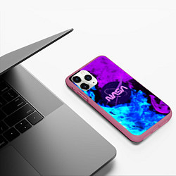 Чехол iPhone 11 Pro матовый NASA neon flame, цвет: 3D-малиновый — фото 2