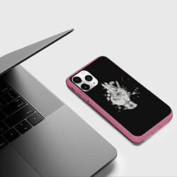 Чехол iPhone 11 Pro матовый Глаза и дым, цвет: 3D-малиновый — фото 2