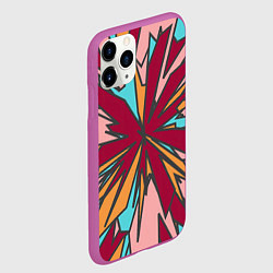 Чехол iPhone 11 Pro матовый Геометрический всплеск цвета, цвет: 3D-фиолетовый — фото 2