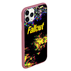 Чехол iPhone 11 Pro матовый Fallout краски, цвет: 3D-малиновый — фото 2