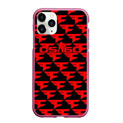 Чехол iPhone 11 Pro матовый Counter strike faze clan, цвет: 3D-малиновый