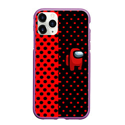 Чехол iPhone 11 Pro матовый Among us geometry dot, цвет: 3D-фиолетовый