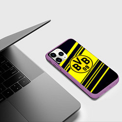 Чехол iPhone 11 Pro матовый Borussia sport geometry, цвет: 3D-фиолетовый — фото 2