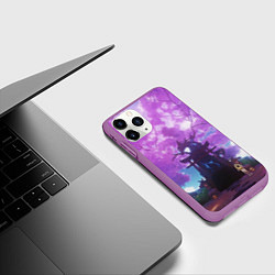 Чехол iPhone 11 Pro матовый Genshin Impact Сакура Наруками, цвет: 3D-фиолетовый — фото 2