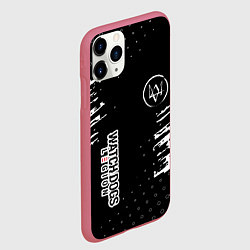 Чехол iPhone 11 Pro матовый Watch dogs краски, цвет: 3D-малиновый — фото 2