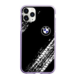 Чехол iPhone 11 Pro матовый BMW : автомобильные текстуры шин, цвет: 3D-светло-сиреневый