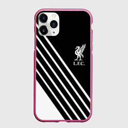 Чехол iPhone 11 Pro матовый Liverpool sport fc geometry, цвет: 3D-малиновый