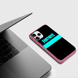 Чехол iPhone 11 Pro матовый Fortnite line, цвет: 3D-малиновый — фото 2