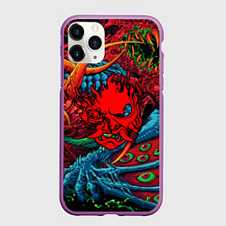 Чехол iPhone 11 Pro матовый Samurai logo cyberpunk, цвет: 3D-фиолетовый