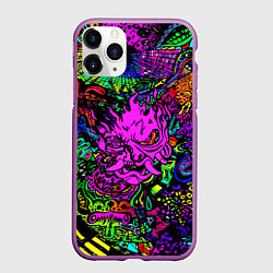 Чехол iPhone 11 Pro матовый Samurai optical sreel logo, цвет: 3D-фиолетовый