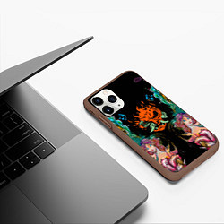 Чехол iPhone 11 Pro матовый Cyberpunk tatoo game steel japan, цвет: 3D-коричневый — фото 2