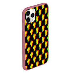 Чехол iPhone 11 Pro матовый Billie Eilish glitch pattern, цвет: 3D-малиновый — фото 2