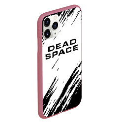 Чехол iPhone 11 Pro матовый Dead space чёрные краски, цвет: 3D-малиновый — фото 2