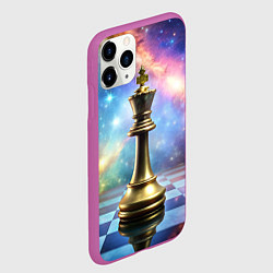 Чехол iPhone 11 Pro матовый Золотой король - шахматы, цвет: 3D-фиолетовый — фото 2