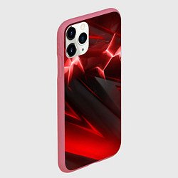 Чехол iPhone 11 Pro матовый Яркая красная объемная абстракция, цвет: 3D-малиновый — фото 2