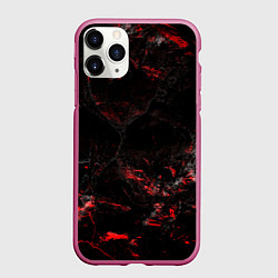 Чехол iPhone 11 Pro матовый Потертая красная текстура, цвет: 3D-малиновый