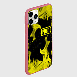 Чехол iPhone 11 Pro матовый PUBG жёлтый огонь, цвет: 3D-малиновый — фото 2