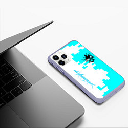 Чехол iPhone 11 Pro матовый Cyberpunk 2077 gamer, цвет: 3D-светло-сиреневый — фото 2