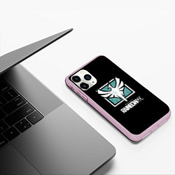Чехол iPhone 11 Pro матовый Rainbow six logo game ubisoft, цвет: 3D-розовый — фото 2