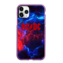 Чехол iPhone 11 Pro матовый AC DC space, цвет: 3D-фиолетовый