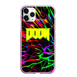 Чехол iPhone 11 Pro матовый Doom optical colors, цвет: 3D-розовый