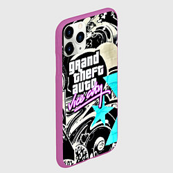 Чехол iPhone 11 Pro матовый GTA vice city grafiti, цвет: 3D-фиолетовый — фото 2