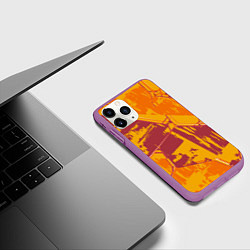 Чехол iPhone 11 Pro матовый Яркий абстрактный паттерн для спорта, цвет: 3D-фиолетовый — фото 2