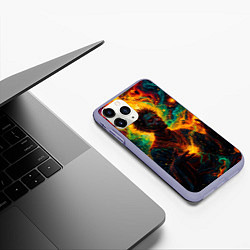 Чехол iPhone 11 Pro матовый Огненный монах, цвет: 3D-светло-сиреневый — фото 2