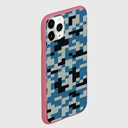 Чехол iPhone 11 Pro матовый Пиксельный стиль камуфляж, цвет: 3D-малиновый — фото 2
