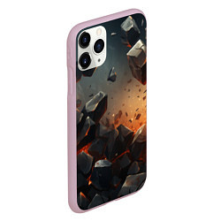 Чехол iPhone 11 Pro матовый Эпичный взрыв из камней, цвет: 3D-розовый — фото 2