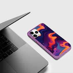 Чехол iPhone 11 Pro матовый Неоновый спектр, цвет: 3D-фиолетовый — фото 2