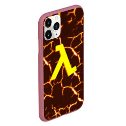 Чехол iPhone 11 Pro матовый Half life разломы блэк меса, цвет: 3D-малиновый — фото 2