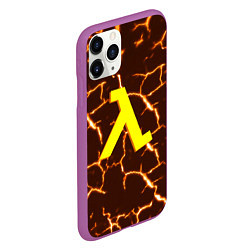 Чехол iPhone 11 Pro матовый Half life разломы блэк меса, цвет: 3D-фиолетовый — фото 2