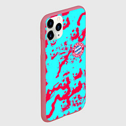 Чехол iPhone 11 Pro матовый Бавария Мюнхен спорт текстура, цвет: 3D-малиновый — фото 2