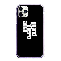 Чехол iPhone 11 Pro матовый Grand theft auto logo, цвет: 3D-светло-сиреневый